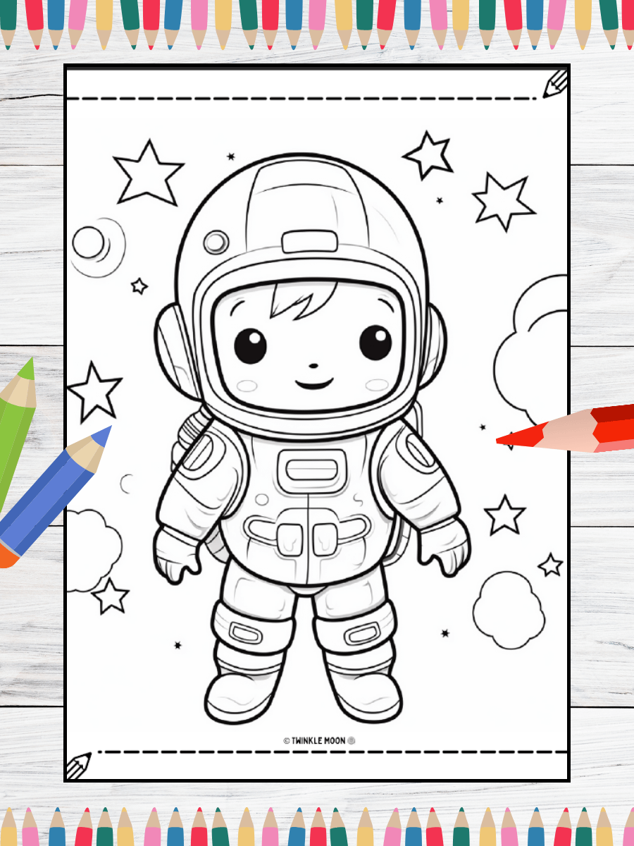 20 Cute Kawaii Space Coloring Pages#5 (PDF Coloring Pages) product image (3)