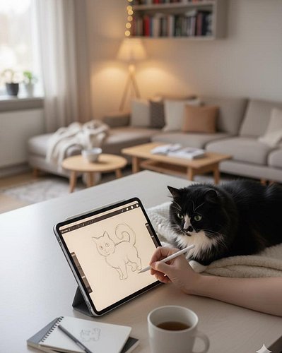 “When you’re trying to design… but your cat thinks they’re the real creative director. 🐱✏️

Swipe to see my supervising assis...