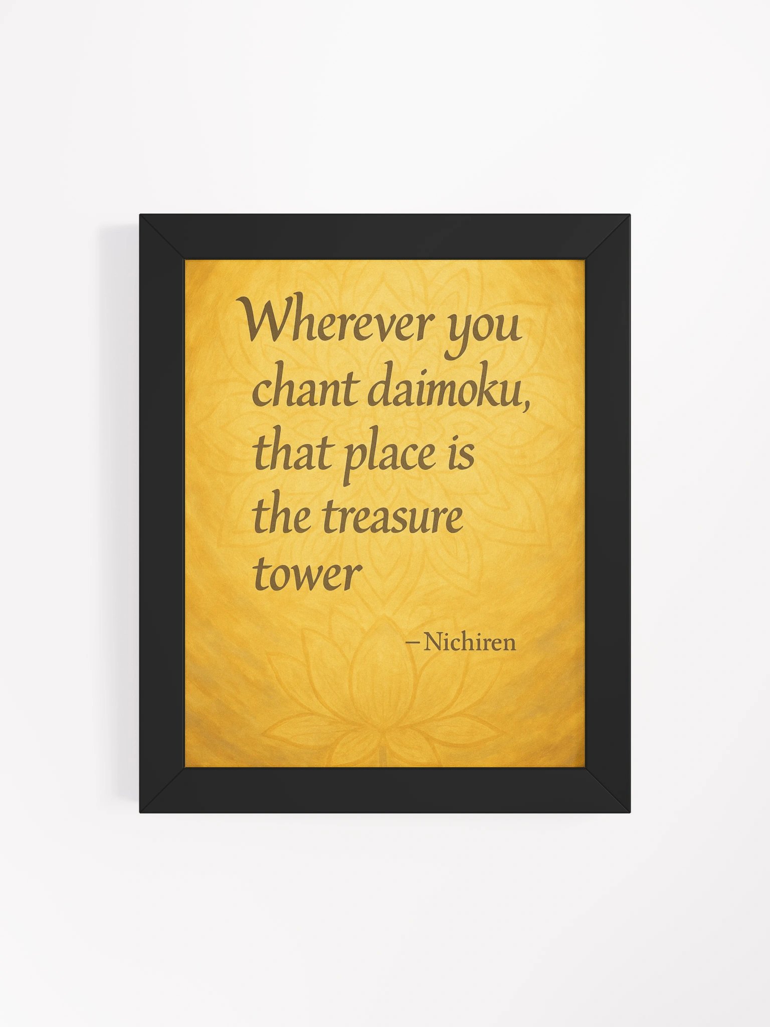 Treasure Tower Daimoku Quote – Nichiren Buddhism Framed Poster (Eco Wood Frame, Matte Finish) product image (4)