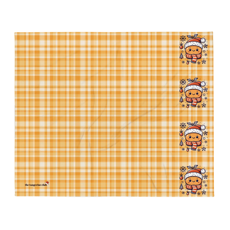 Tangerine Plaid Xmas Blanket 2 product image (1)
