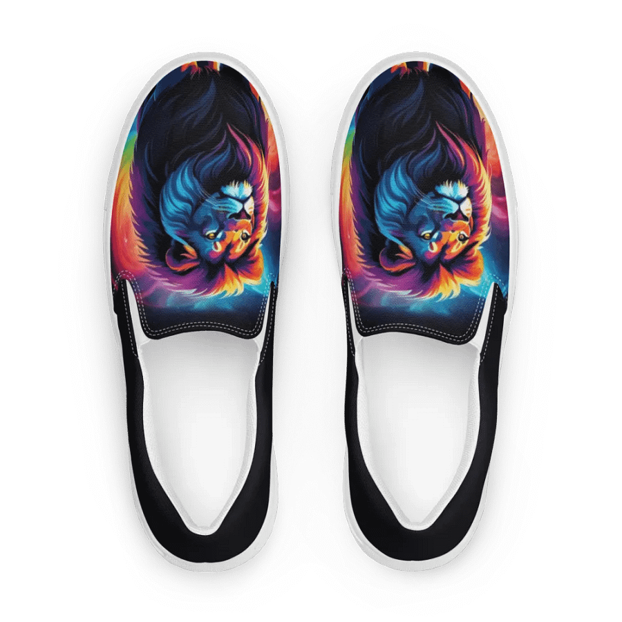 Colorful Lion All Over Print Slip On Shoes product image (10)