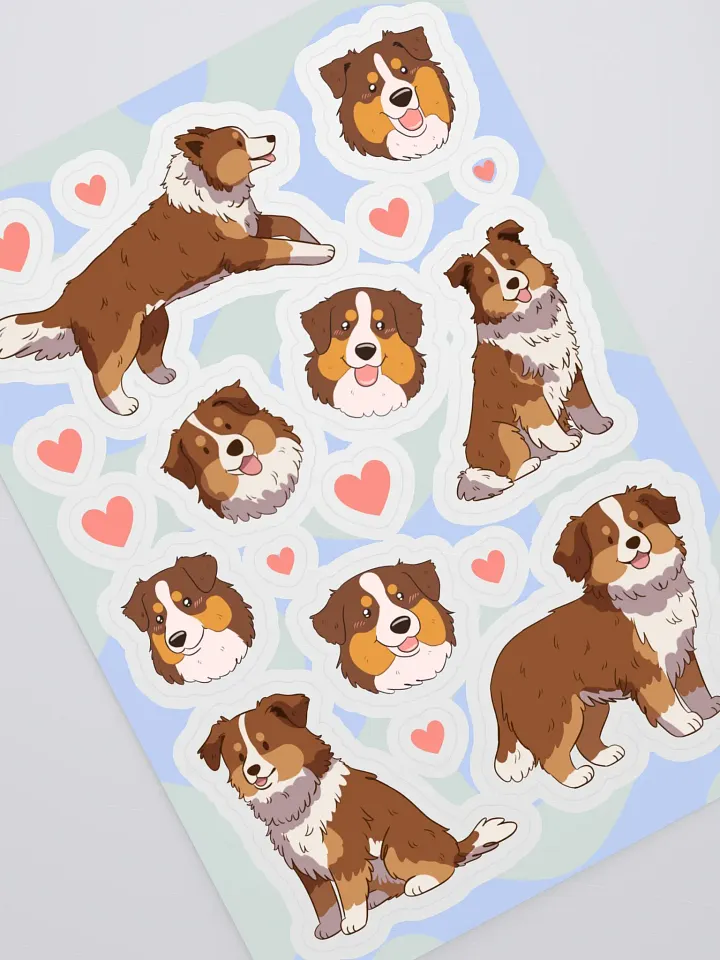 Cute Red Tri Aussie Sticker Sheet product image (2)