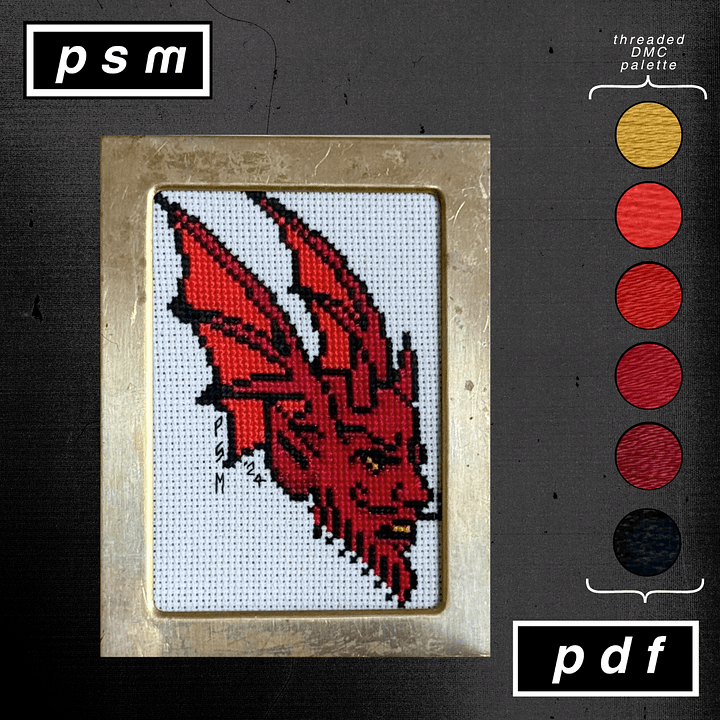 Mini Winged Devil Head Pattern product image (1)