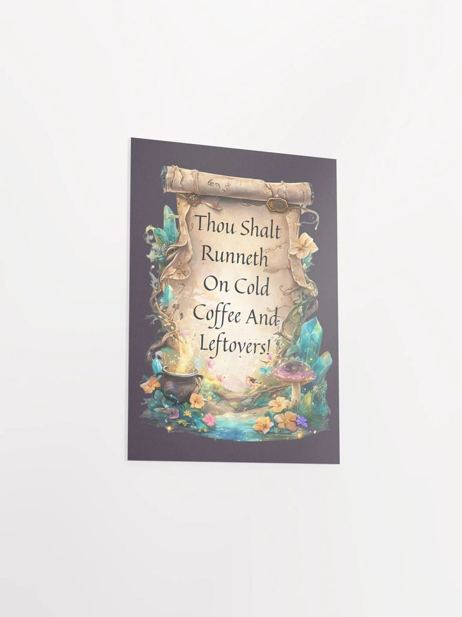 Funny Mom Wall Art Print – “Thou Shalt Runneth On Cold Coffee & Leftovers” product image (32)