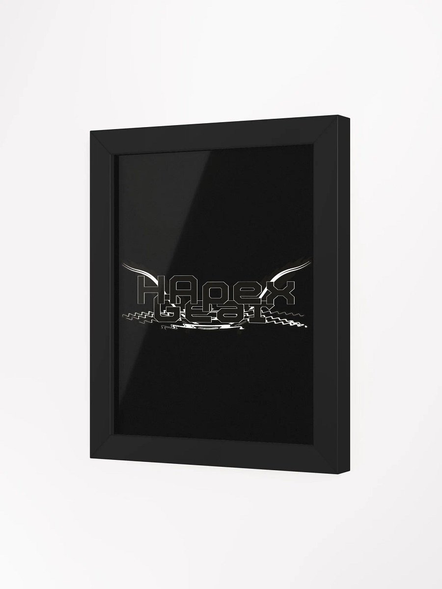 Framed - Black - High-Quality Matte Poster - Embroidered - Black HApex Gear White Logo product image (3)