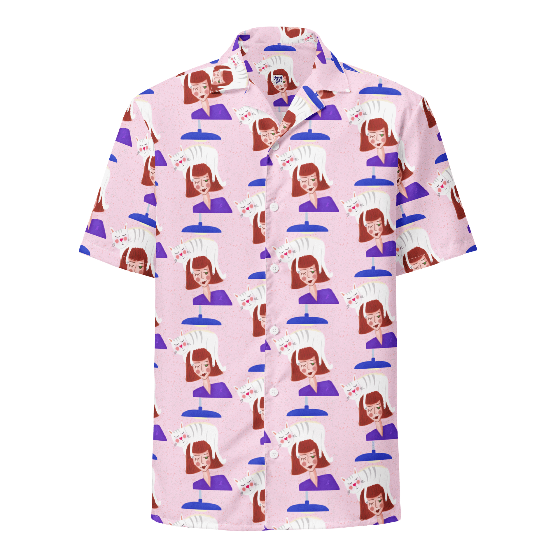 Cat Lady Hawaiian Shirt - Pink product image (1)