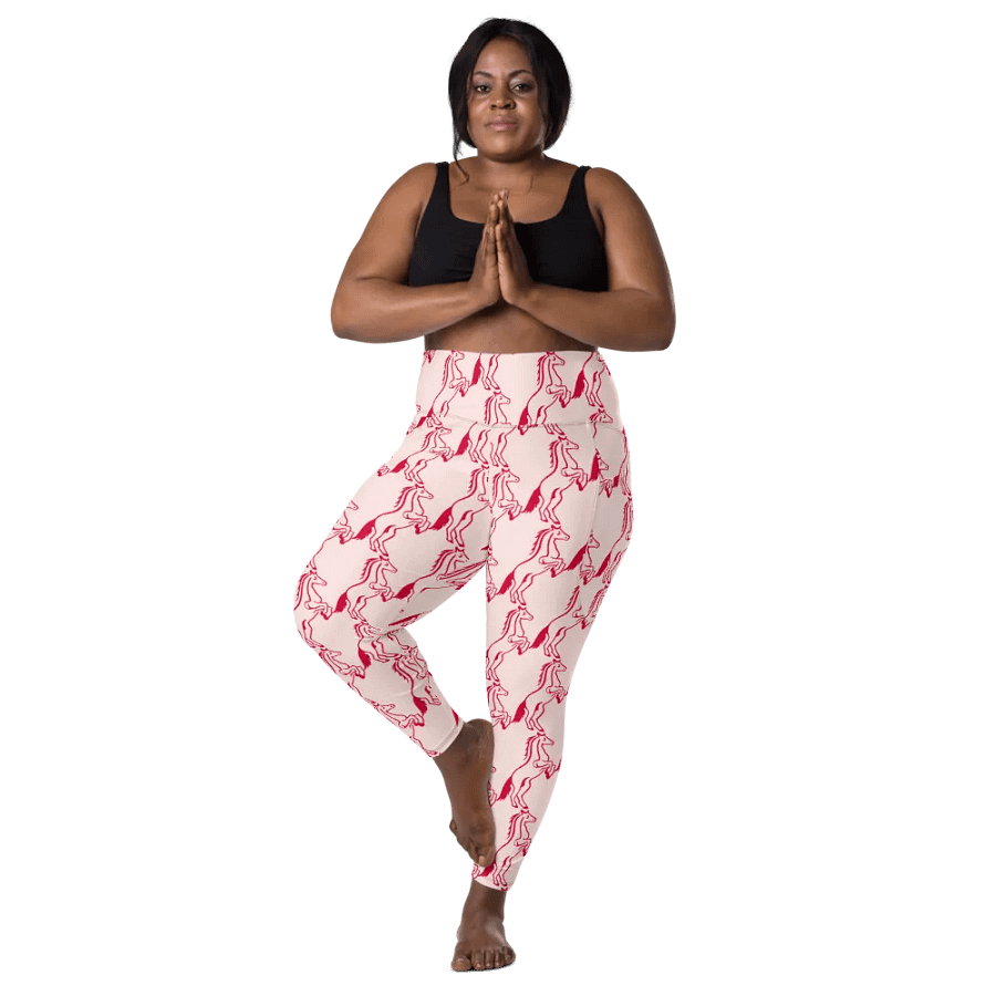 Horse Lovers Red & Pink Finesse Pocket Leggings product image (7)