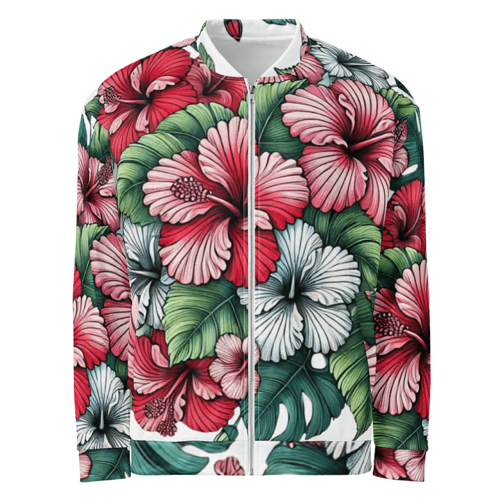 Hibiscus Harmony Custom Bomber Jacket | Ai Design product image (2)