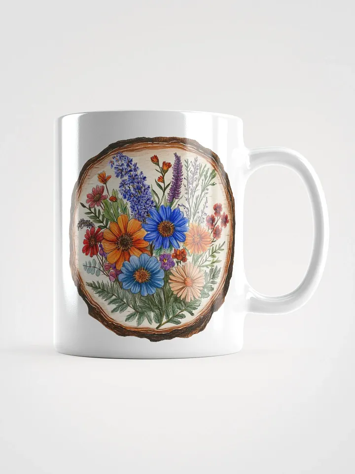 Beautiful Wildflower Round Wood Art Mug product image (1)