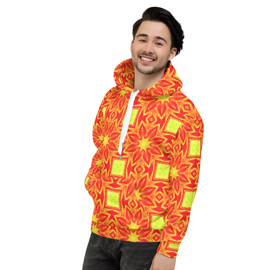 Abstract Repeating Orange Flower Unisex Pull Over Hoodie product image (13)