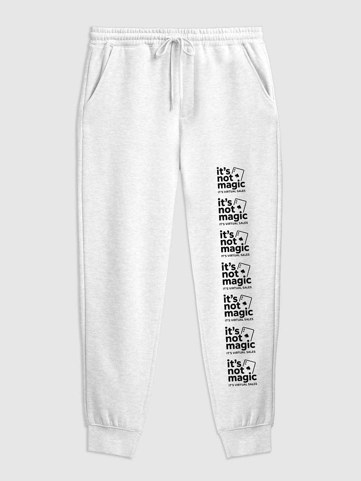 "It’s Not Magic" Signature Joggers – White Repeating Logo Edition product image (1)
