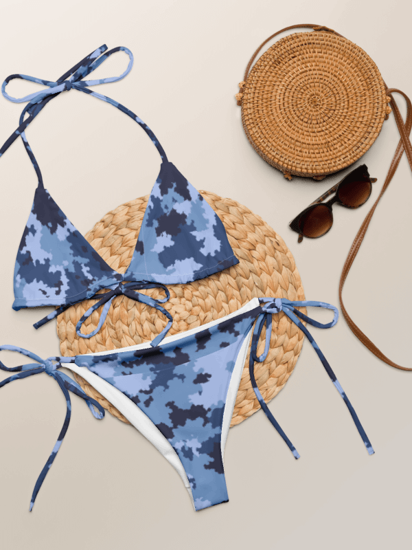 String Bikini Set-Blue Camo product image (7)