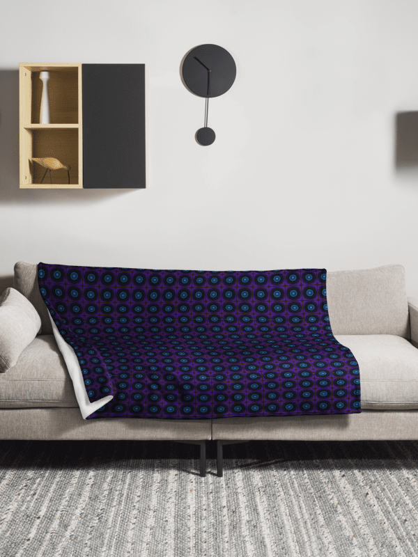 Purple & Blue Circular Pattern Throw Blanket – Bold Geometric Design product image (1)