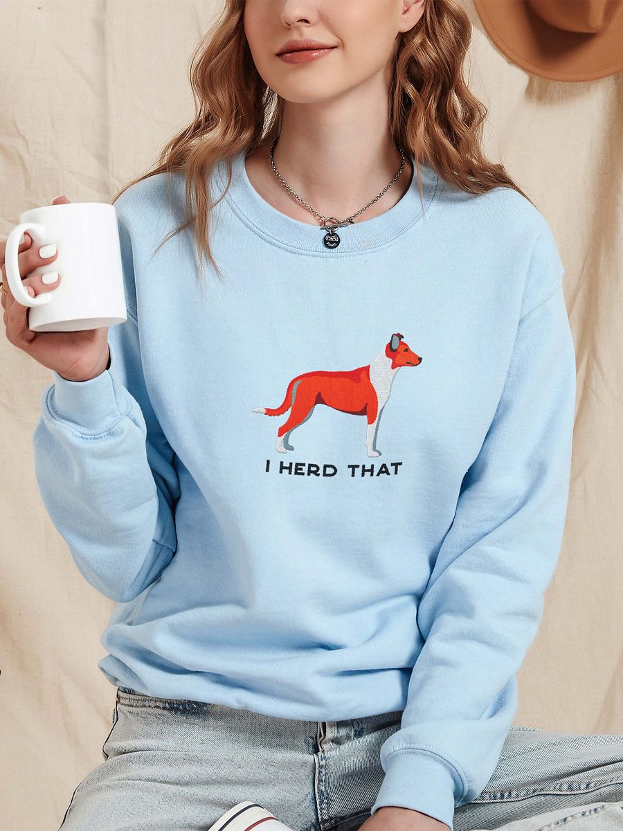 I Herd That Sweatshirt (Embroidered) of a Smooth Collie(Red) product image (2)