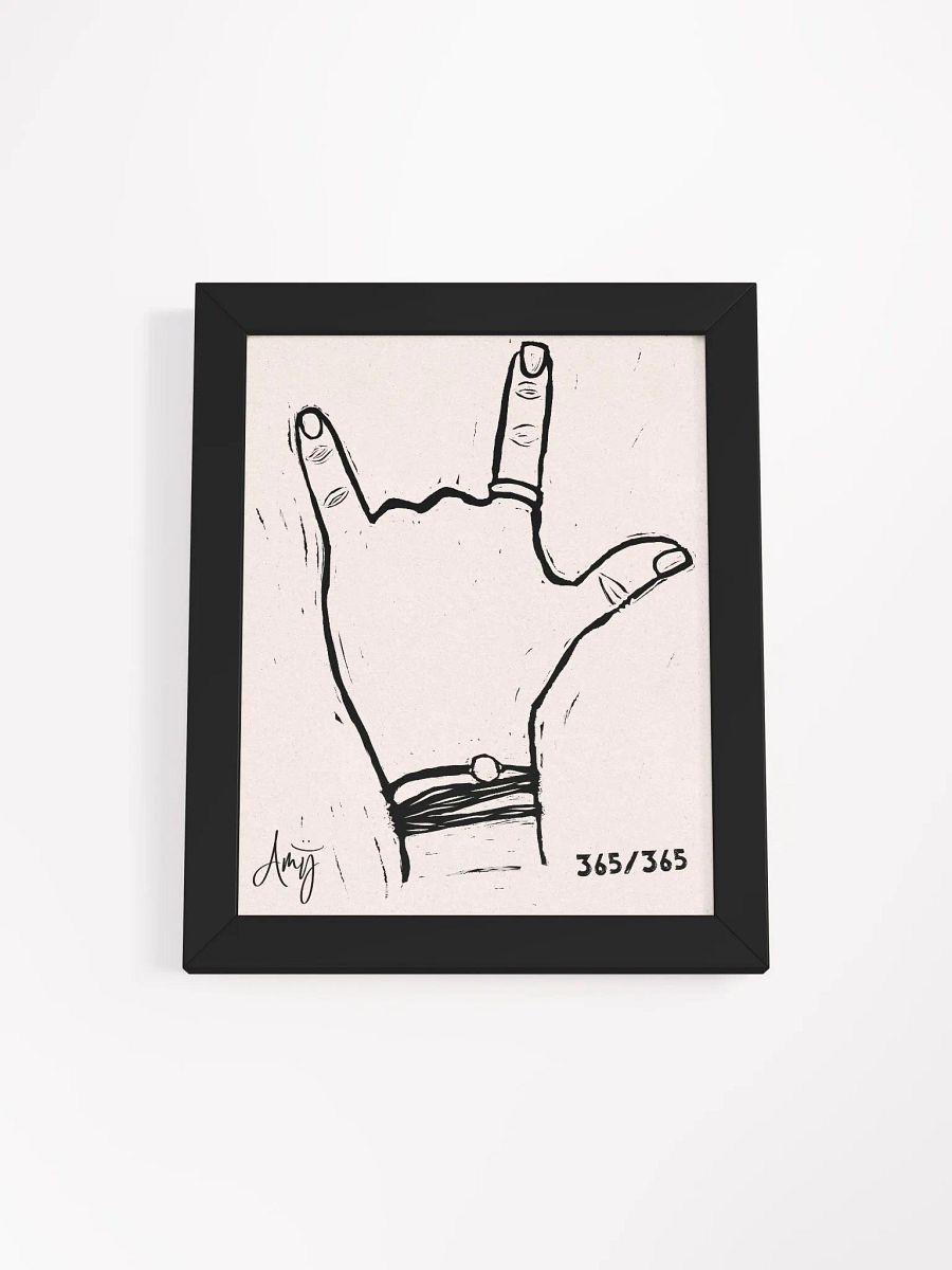 Linocut I Love You Art product image (2)