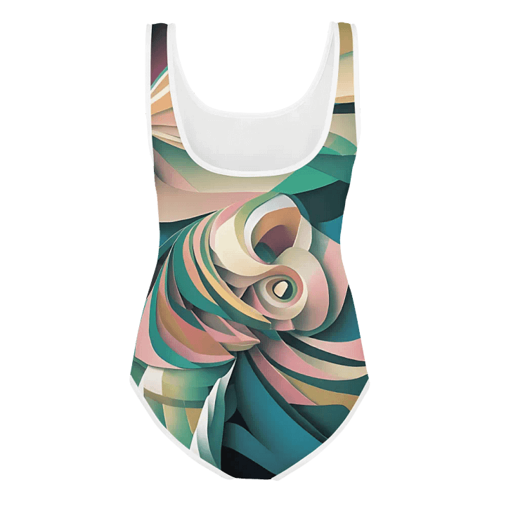 Abstract Lithographic Pattern Design Youth One Piece Swimsuit - V6 product image (2)
