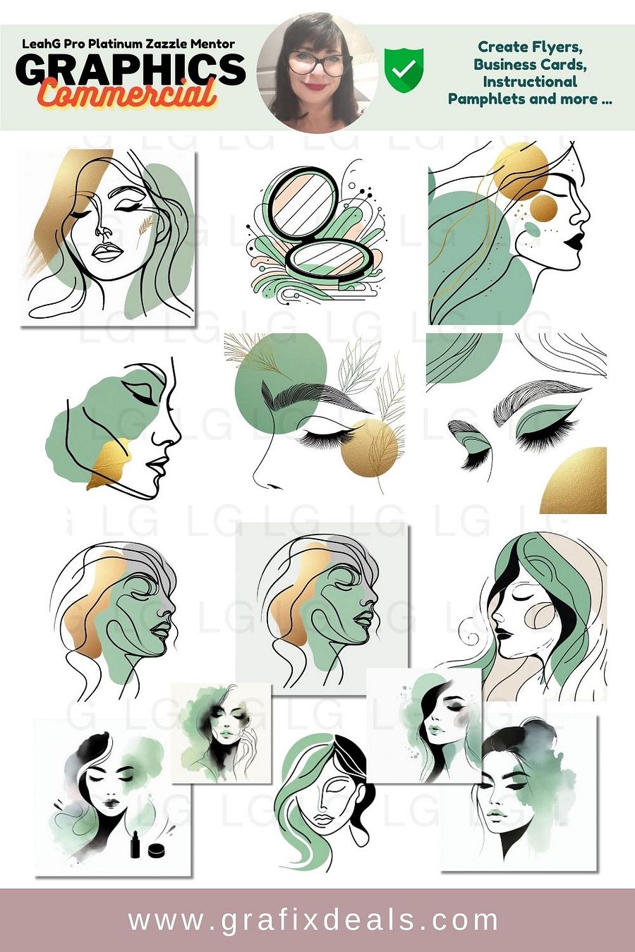 Beauty Branding Assets Print on Demand Trends Niche Guide | How to Design Best-Selling Beauty Products for Zazzle | Zazzle Trends Guide and 45 x Commercial Clipart product image (3)
