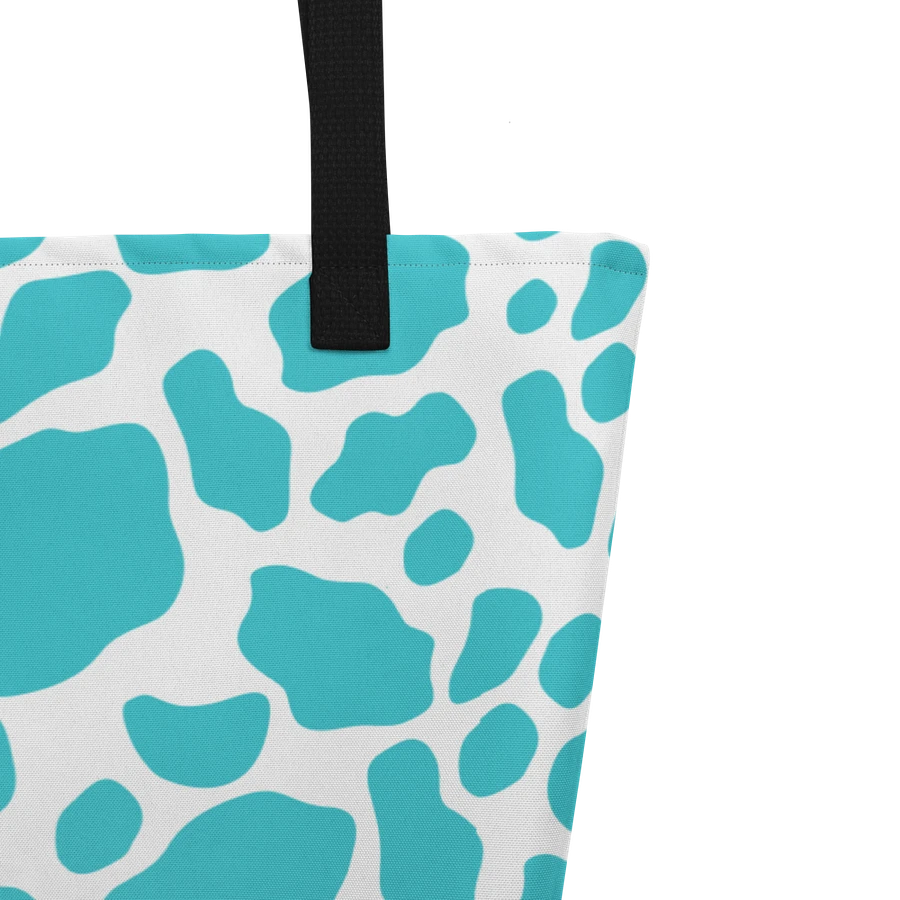 Cow Print Tote bag with Pocket - Blue product image (4)