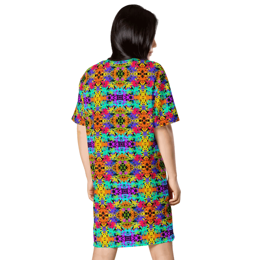 Bright Colourful Leaves Pattern Dress product image (11)