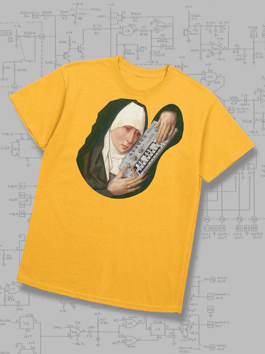 Mater Dolorosa meets Roland TB 303 by Frank Fonik, Techno EDM Unisex t-shirt product image (6)