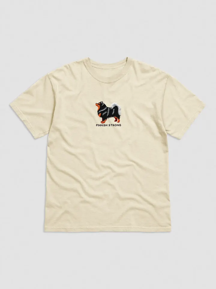 Finnish Strong T-Shirt(Embroidered) of a Finnish Lapphund(Black & Tan) product image (1)