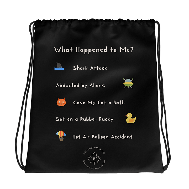 WHAT HAPPENED TO ME ? (2025 Edition): String Backpack, Pure Black product image (1)