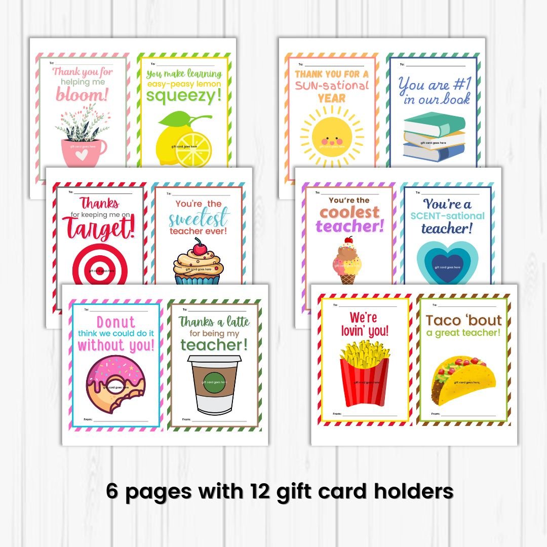Teacher Appreciation Gift Card Holders & Gift Tags product image (3)