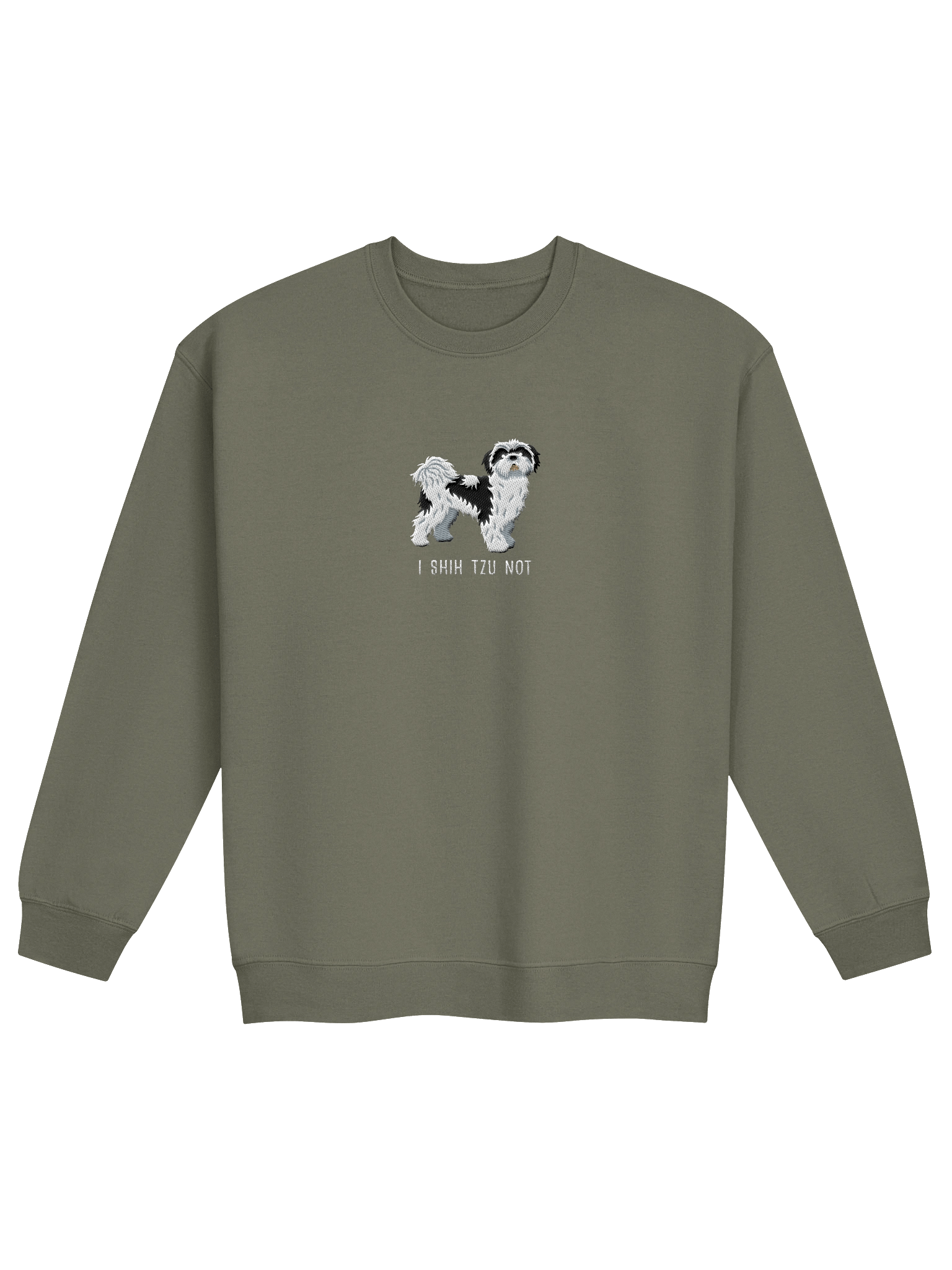 I Shih Tzu Not Sweatshirt (Embroidered) of a Shih Tzu(Black & White) product image (13)