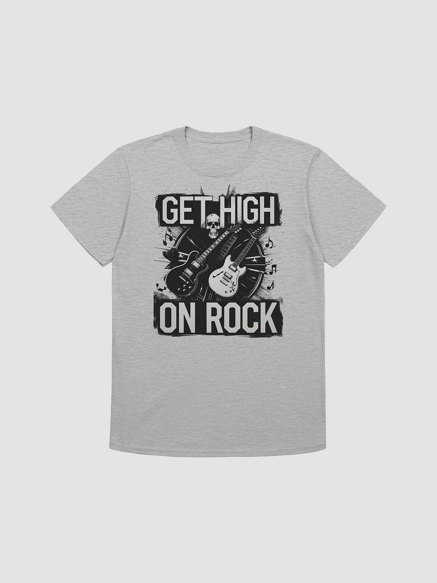 Rock Music-Inspired T-Shirt – Bold 'GET HIGH ON ROCK' Design, Unisex Fit product image (3)