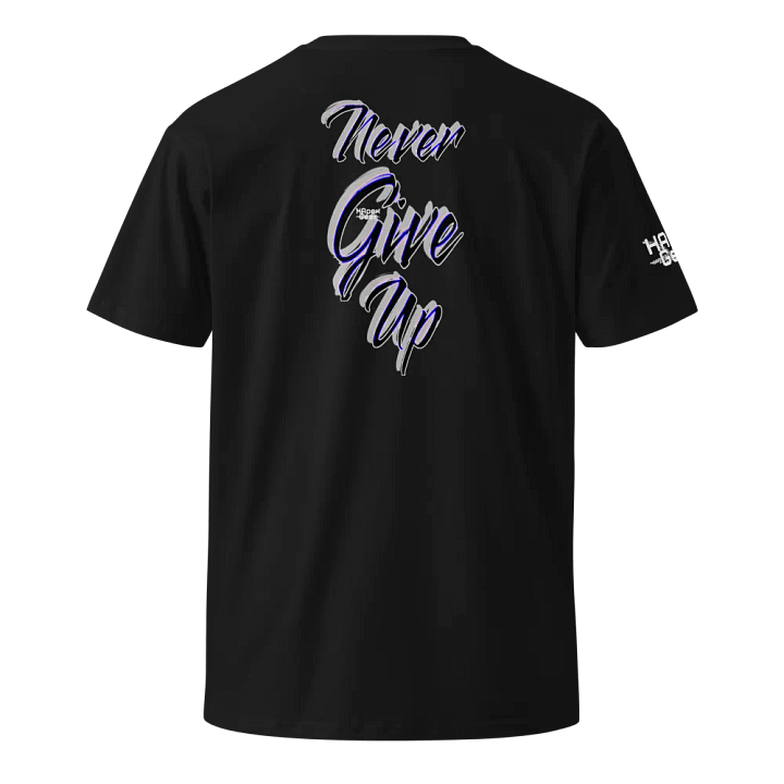 Never Give Up - Unisex Premium T-Shirt - White HApex Gear Black Logo product image (1)