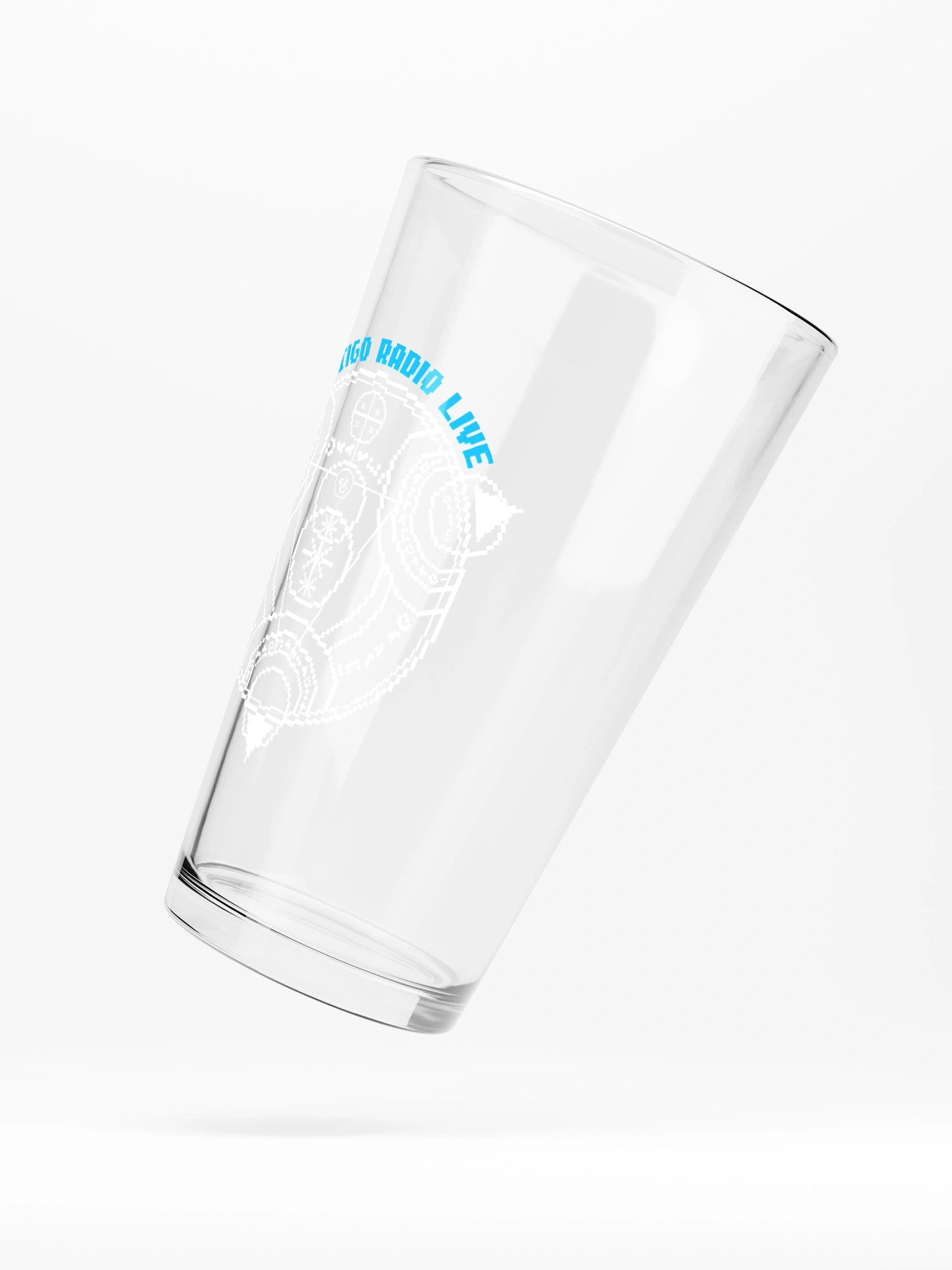 Vertigo Radio Live Pint Glass: Blue Pixel Edition product image (5)