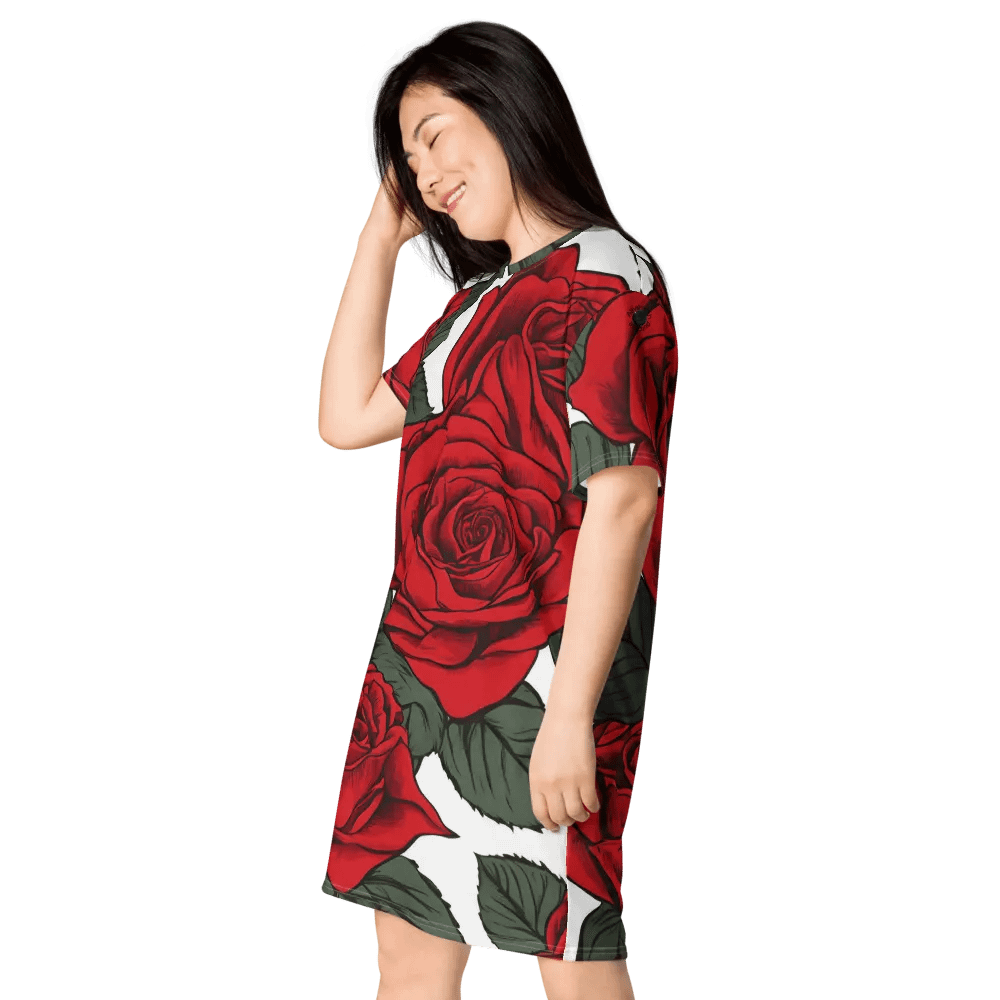 Red Rose Rhapsody All-Over T-Shirt Dress product image (4)