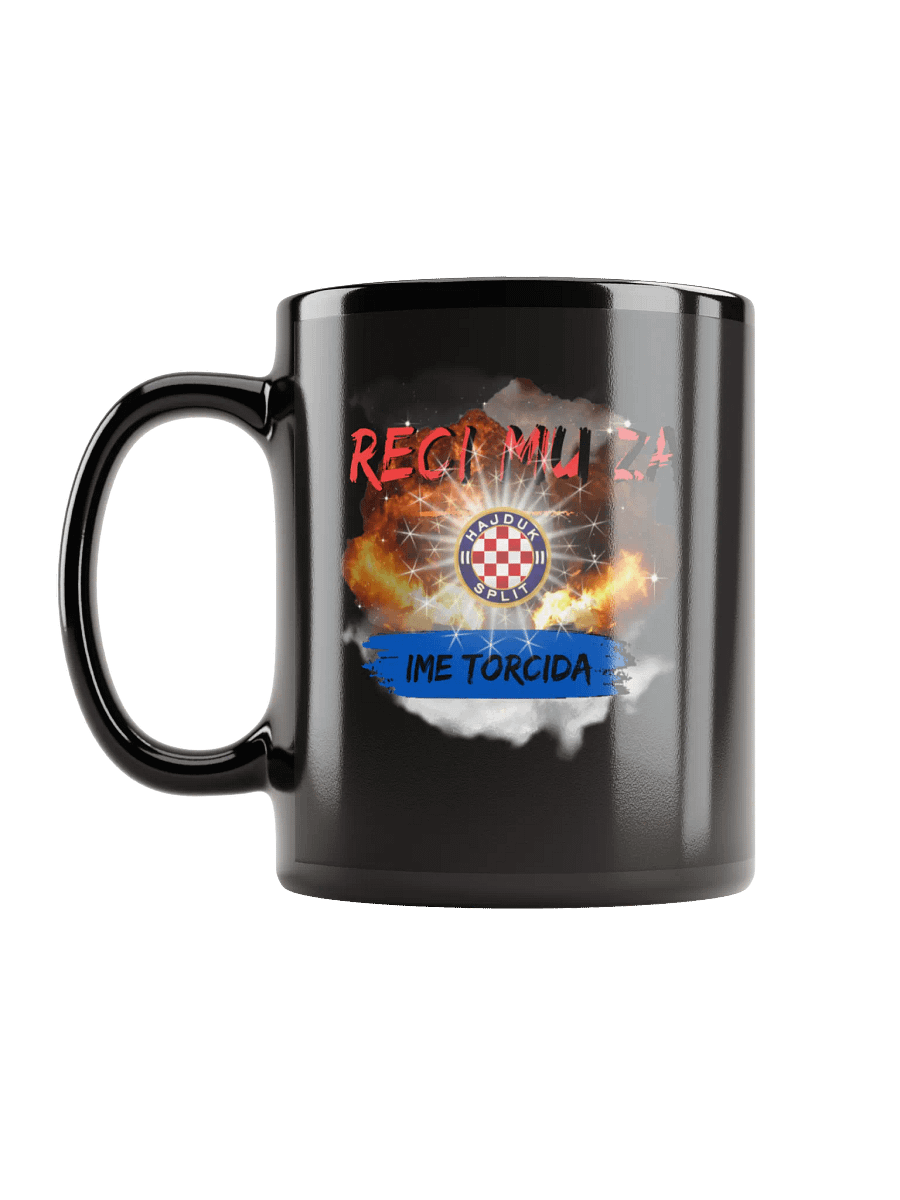 Hajduk Split Checkered Logo Black Glossy Mug product image (11)