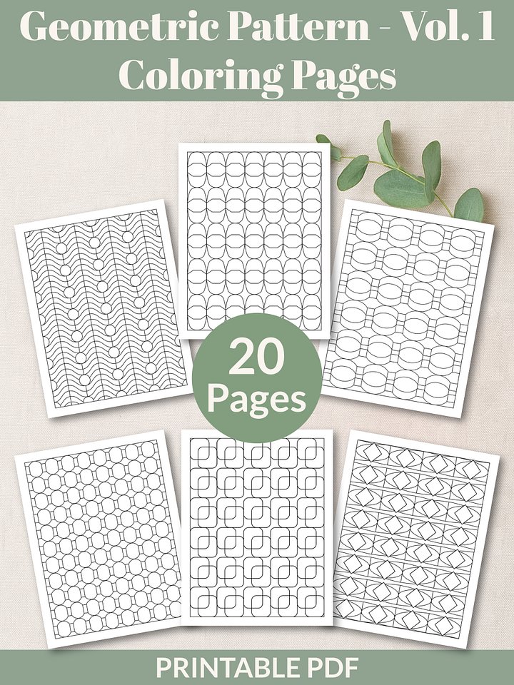 Geometric Coloring Pages Bundle product image (2)
