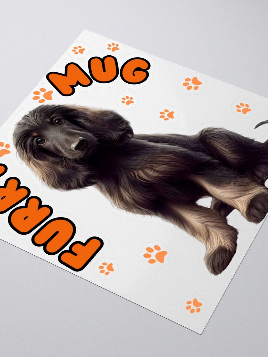 Soulful Furry Puppy Afghan hound Kiss Cut Stickers product image (8)
