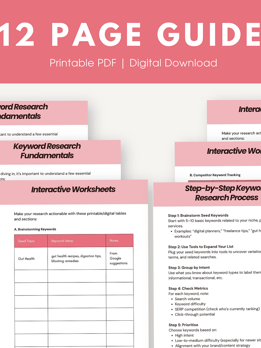 SEO Keyword Research Workbook product image (3)