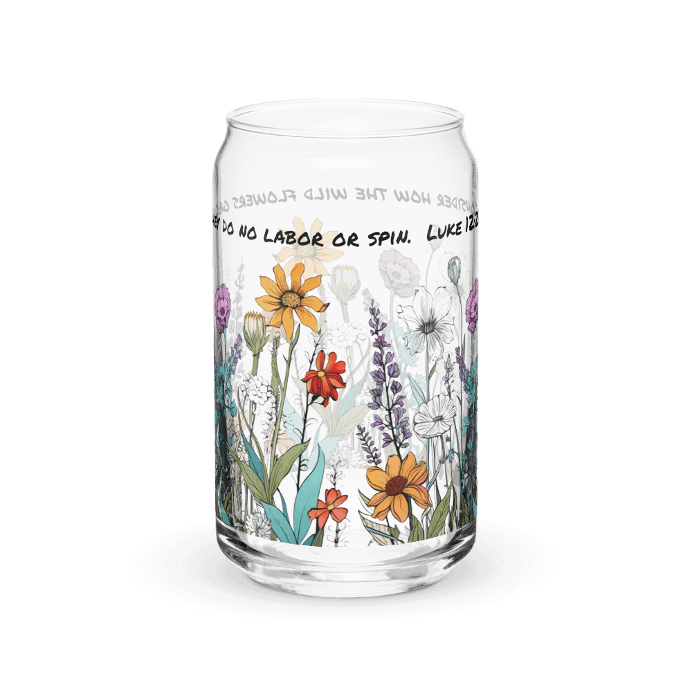 Wildflower Luke 12:27 Can-Shaped Glass Tumbler product image (7)