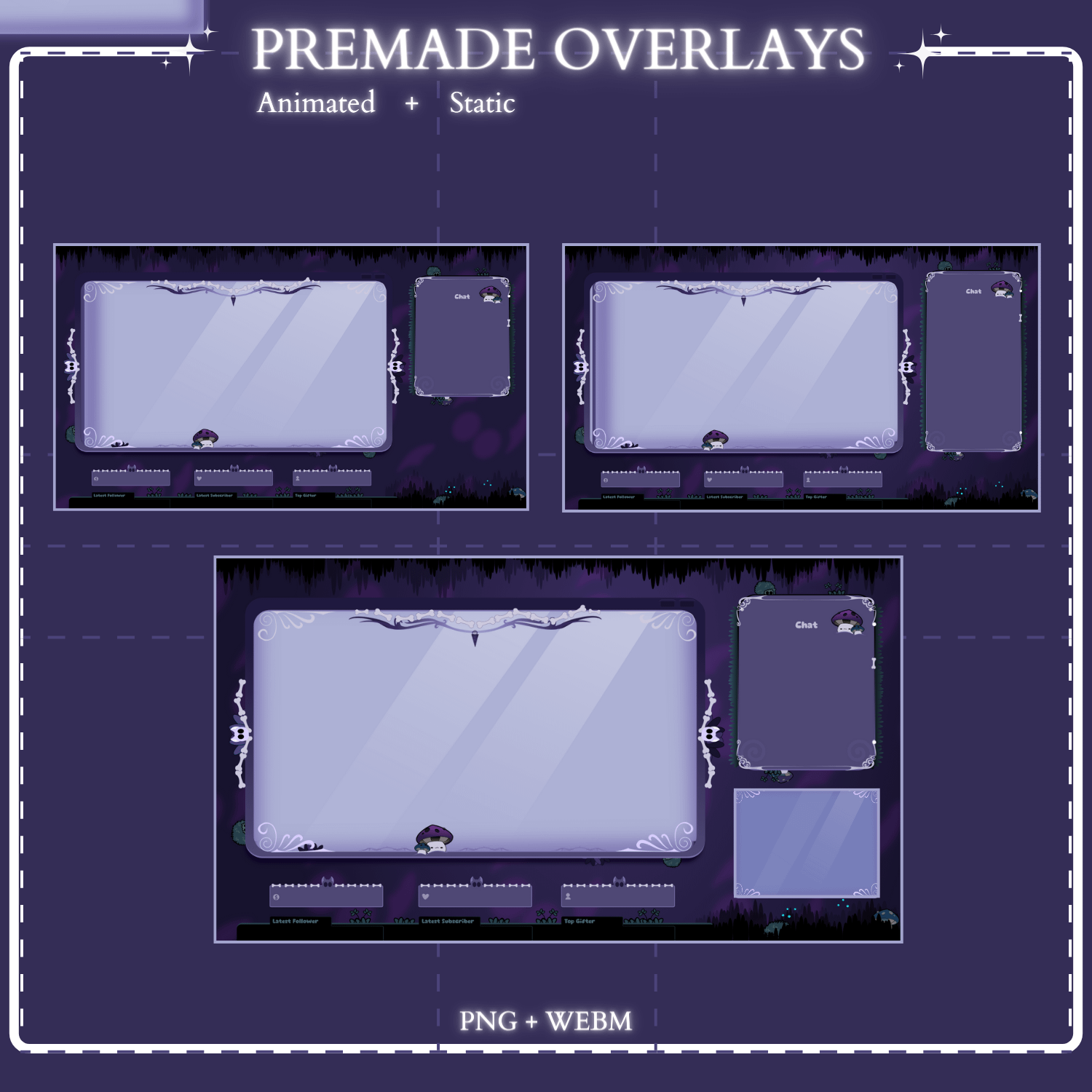 ANIMATED Twitch Stream Package Overlay, Magic stream overlay, Dark magical overlay, Halloween Spooky, Vivid Gothic Black Cat, Spooky Book product image (7)
