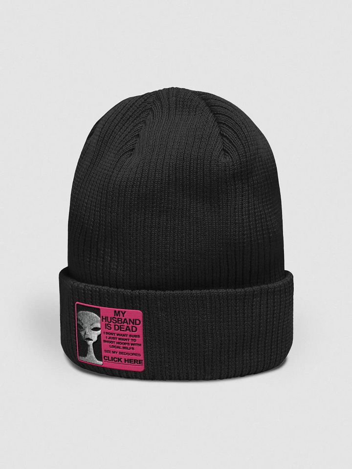 videovomit MY HUSBAND IS DEAD embroidered beanie product image (7)
