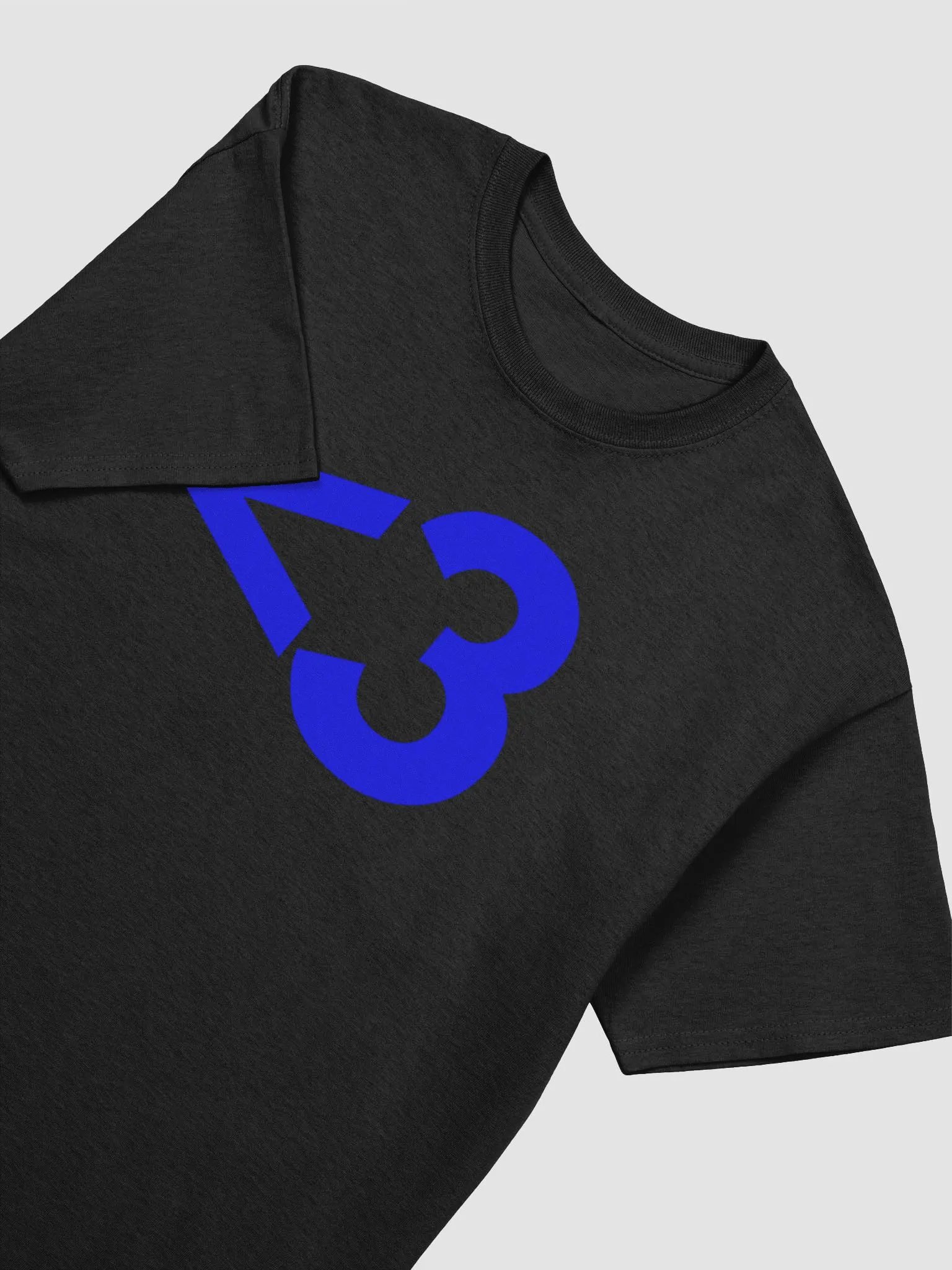 Valentine's Day Text Heart T-Shirt (Black/Blue) product image (3)