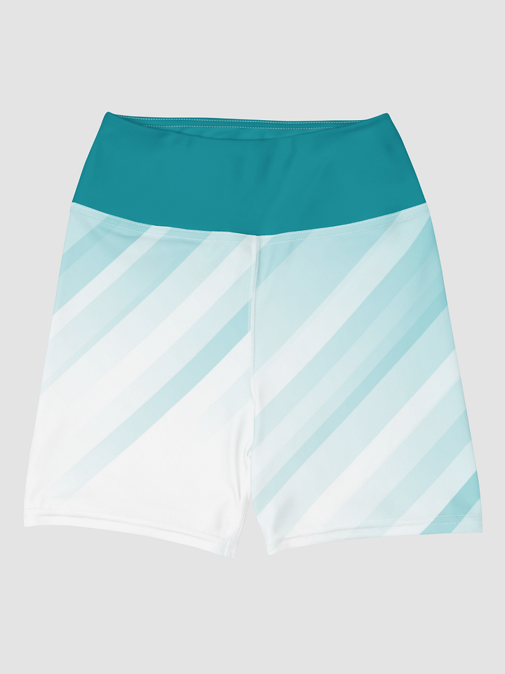 All-Over Print Yoga Shorts - White-striped-Green background product image (2)