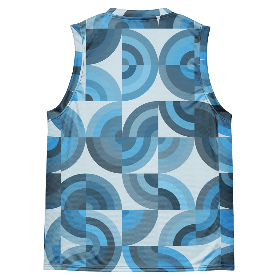 Symmetric Blue Geometry Basketball Jersey product image (7)