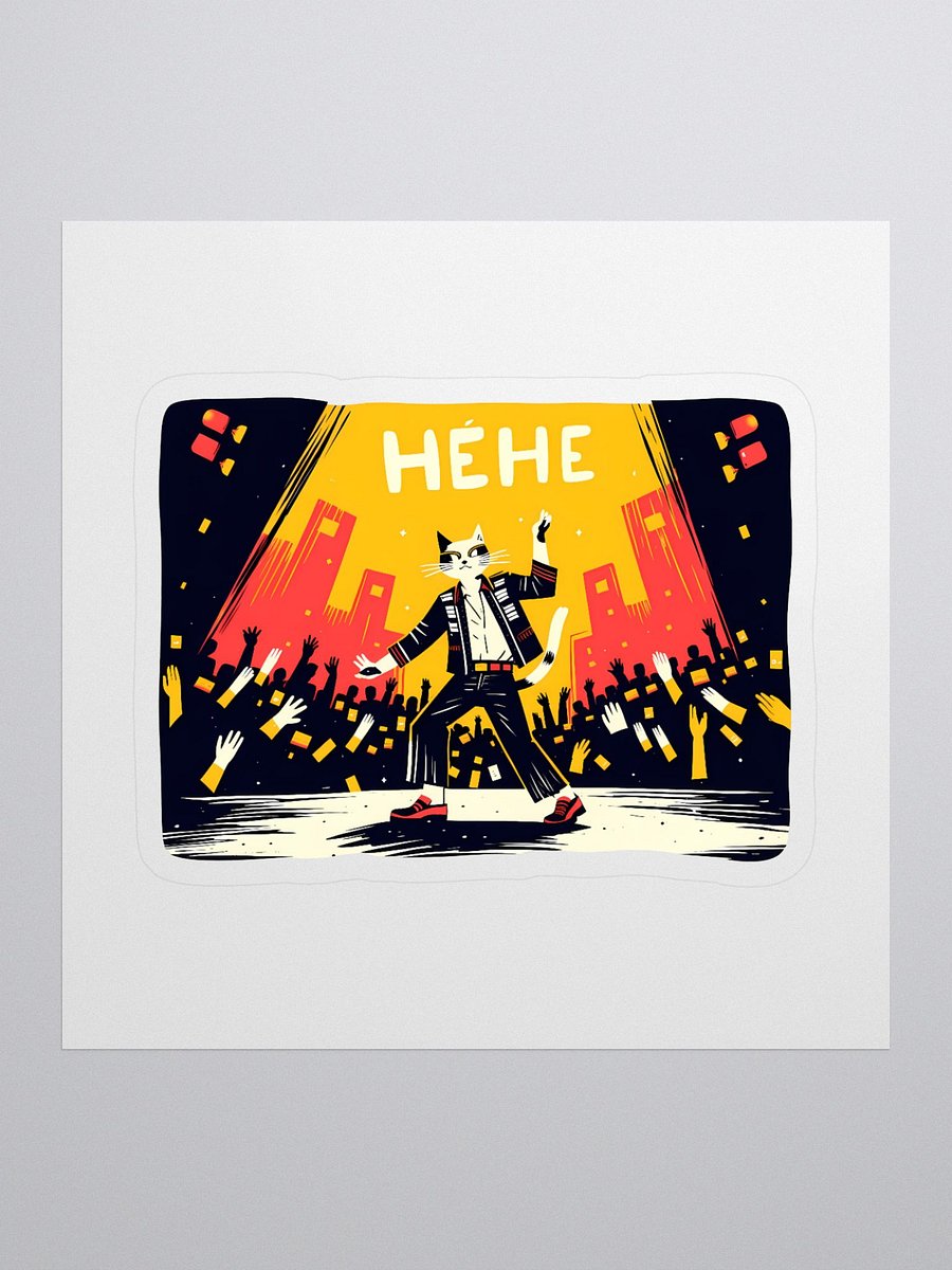 Urban Cat Concert Design | 'HEHE' Stickers product image (1)