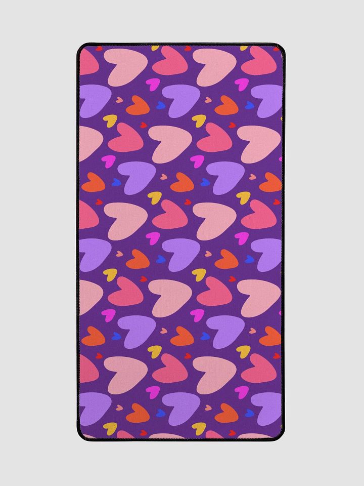 Doodle Hearts Purple and Pink pattern Desk Mat product image (2)