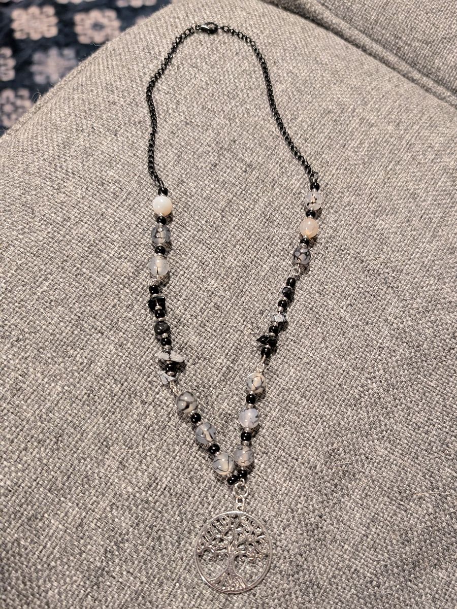 Crackle Agate & Black Obsidian Crystal Choker! product image (2)