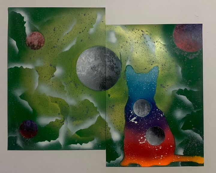 Cat Spray paint art product image (1)