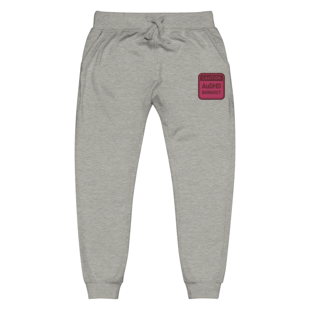 CAUTION: AuDHD BURNOUT (rose design) embroidered unisex joggers product image (2)