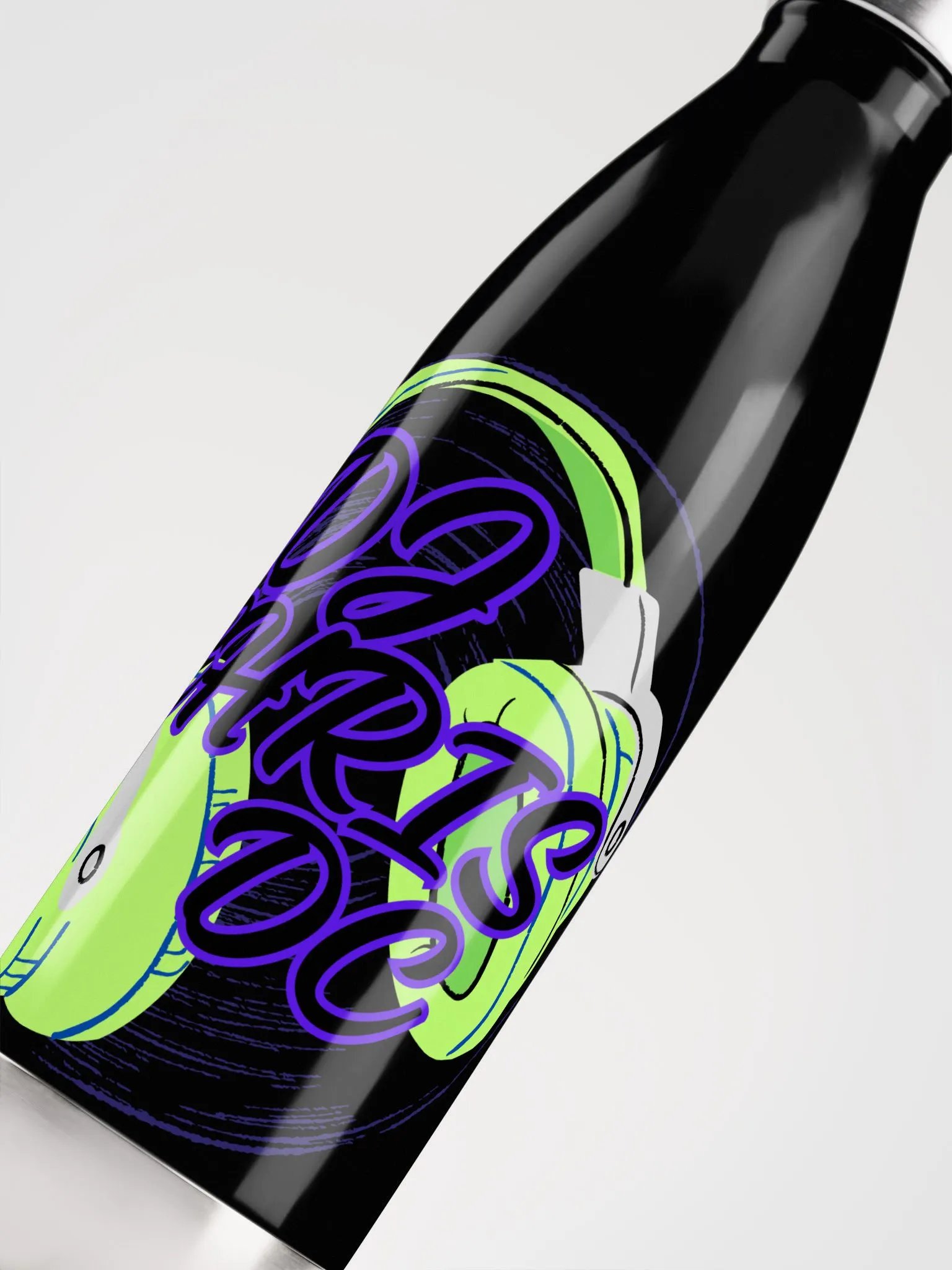 Glossy Steel Thirst Quencher With Lime Green Graphic product image (5)