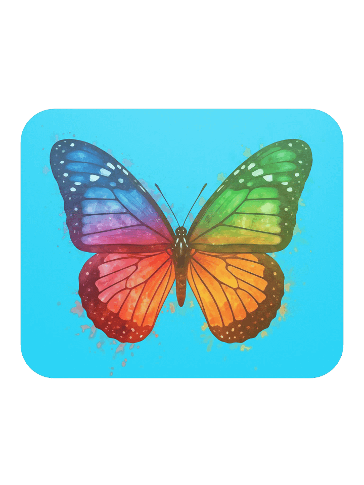 Rainbow Cascade Butterfly Watercolor Mousepad product image (1)