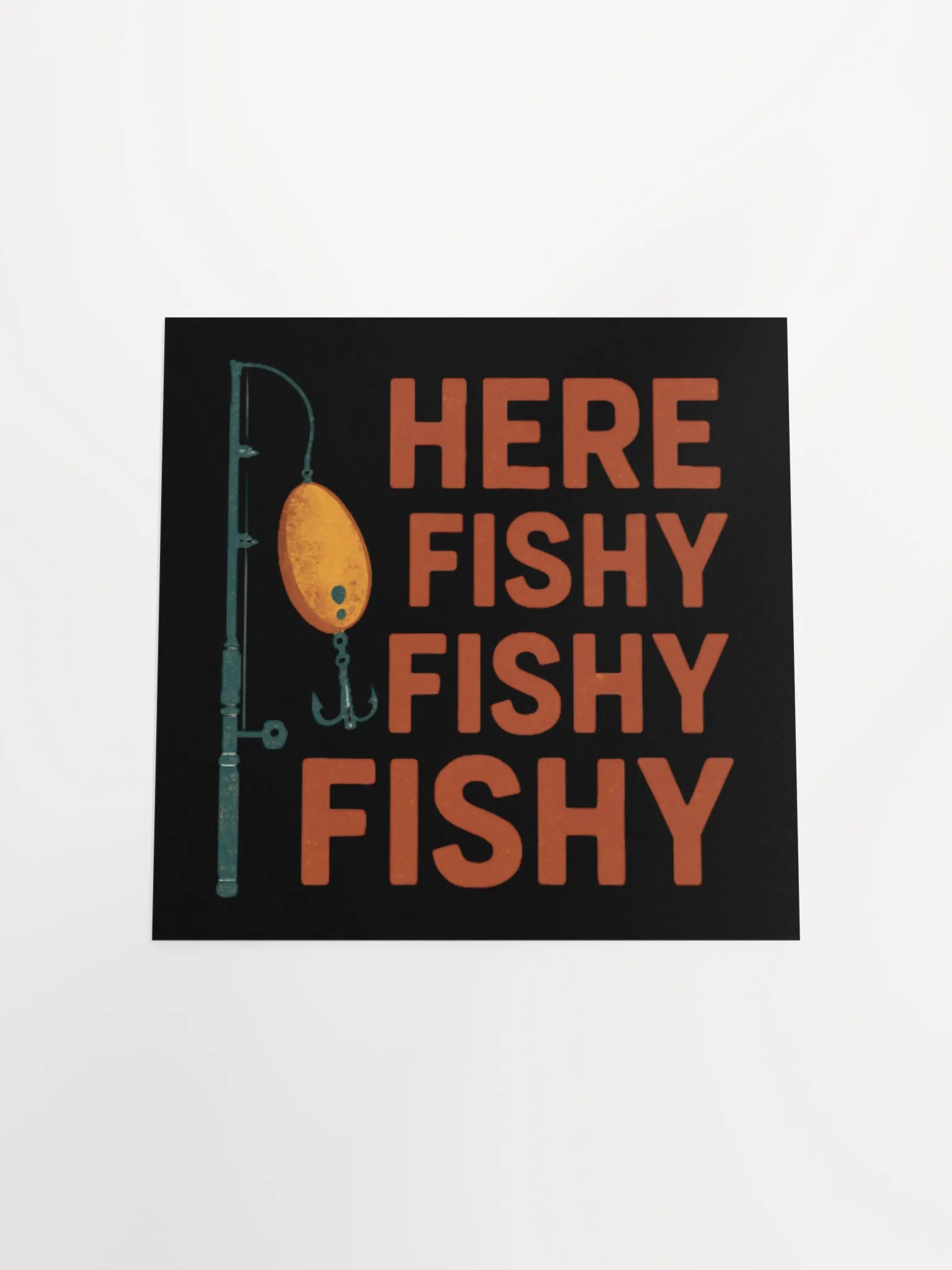 Vintage Here Fishy Fishy Fishy Poster – Retro Fishing Decor product image (18)